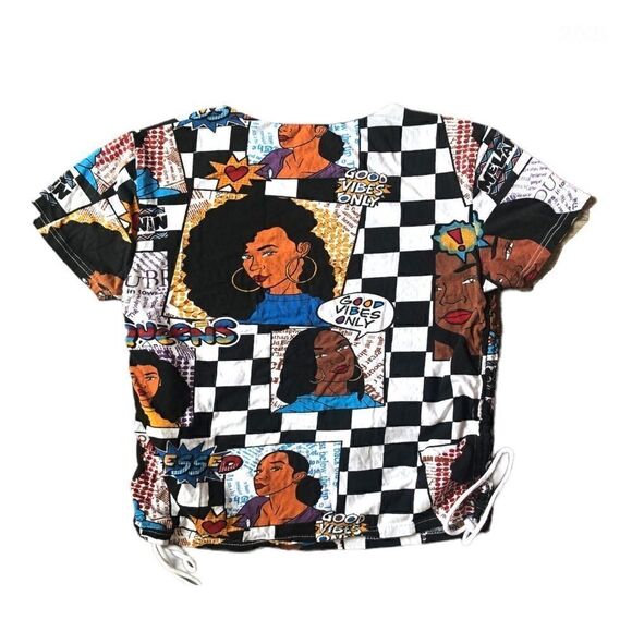 ⭐️ 3 for $30’Melanin Queen On Fire Side Cinch Crop Top - Picture 2 of 5